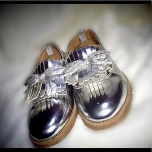 Silver loafers